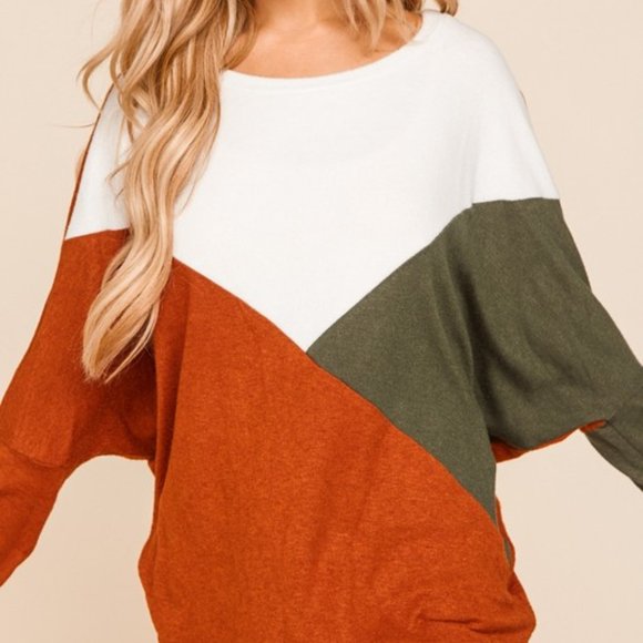 Haptics Tops - Fall Colorblock Top